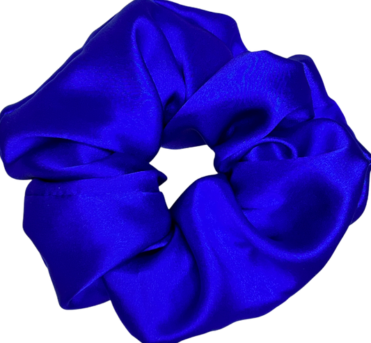 Fab & Full 100% Mulberry Silk Scrunchie/ Electric Blue